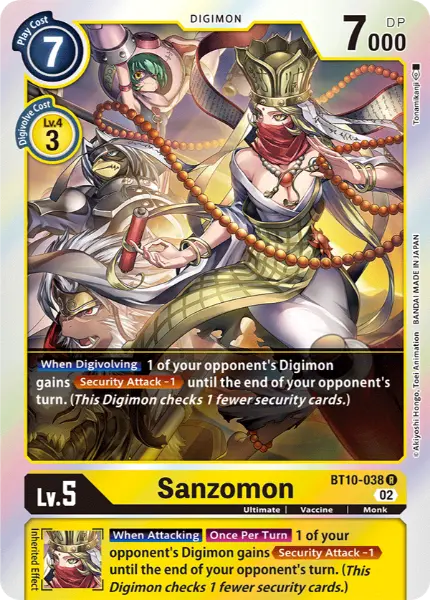 Digimon TCG Card BT10-038 Sanzomon