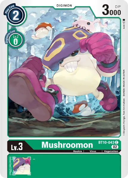 Digimon TCG Card BT10-043 Mushroomon