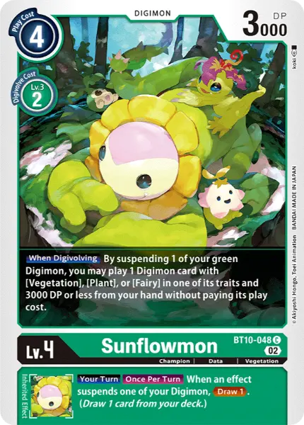 Digimon TCG Card BT10-048 Sunflowmon