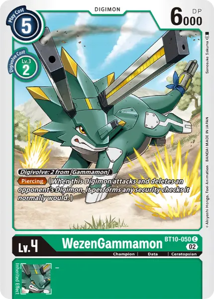 Digimon TCG Card BT10-050 WezenGammamon