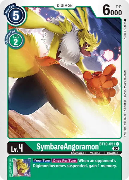 Digimon TCG Card BT10-051 SymbareAngoramon