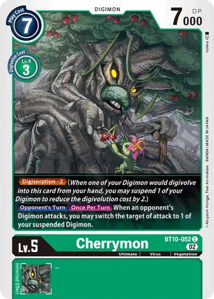 Digimon TCG Card BT10-052 Cherrymon