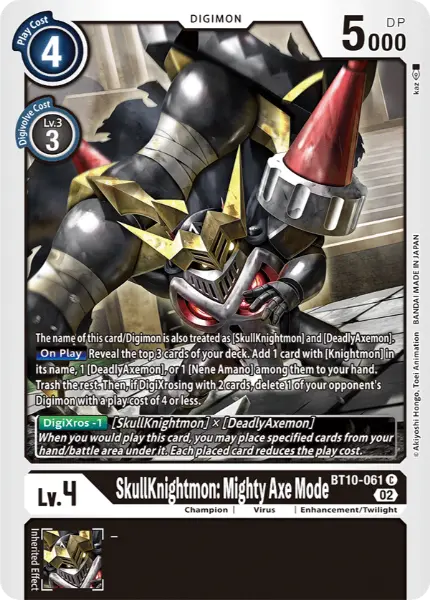 Digimon TCG Card BT10-061 SkullKnightmon: Mighty Axe Mode