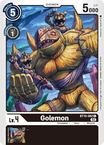 Digimon TCG Card BT10-062 Golemon