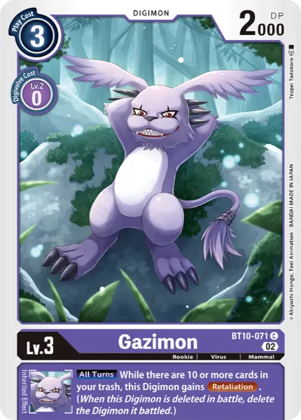 Digimon TCG Card 'BT10-071' 'Gazimon'