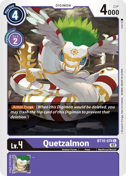 Digimon TCG Card BT10-074 Quetzalmon