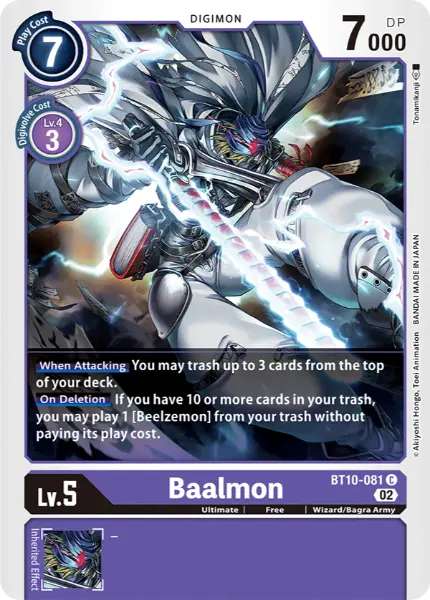 Digimon TCG Card BT10-081 Baalmon
