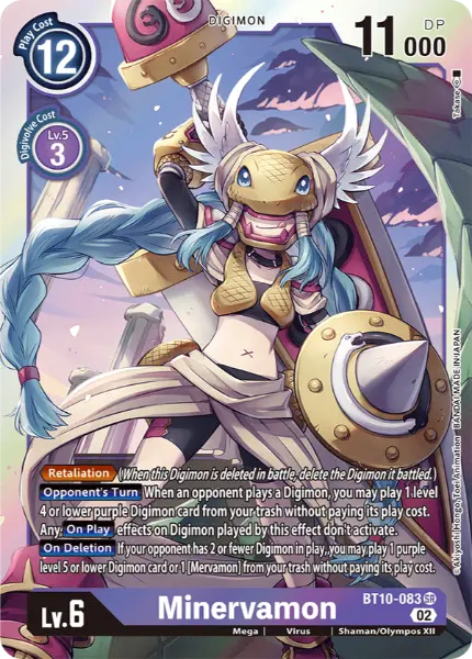 Deck Minervamon - 7th with preview of card BT10-083