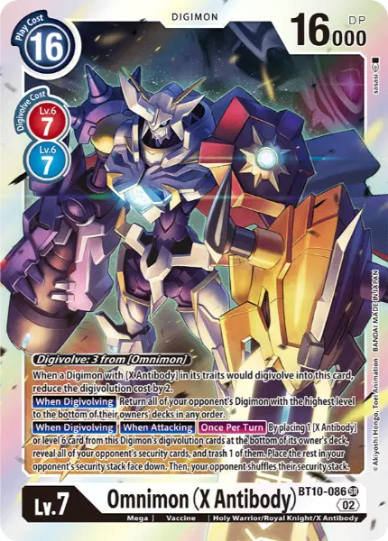 Digimon TCG Card 'BT10-086' 'Omnimon (X Antibody)'