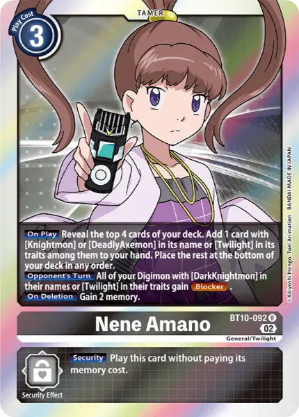 Digimon TCG Card 'BT10-092' 'Nene Amano'