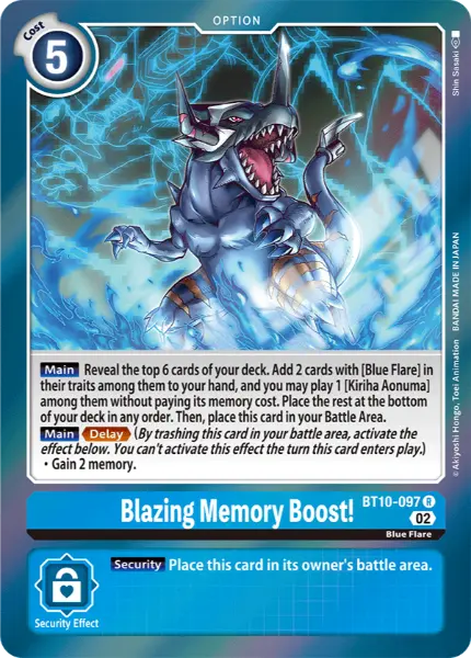 Digimon TCG Card 'BT10-097' 'Blazing Memory Boost!'