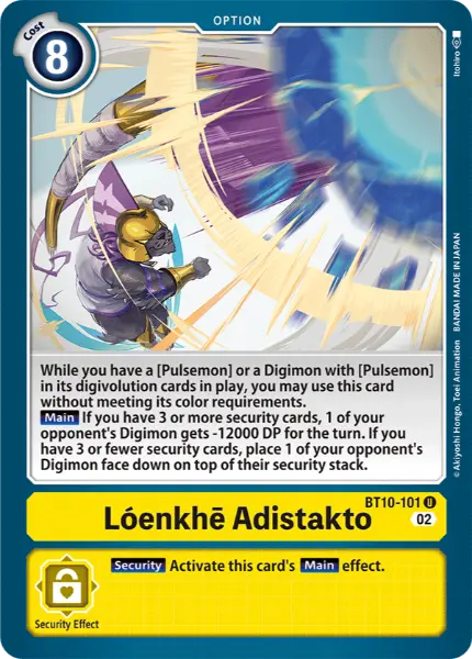 Digimon TCG Card 'BT10-101' 'Lónkhē Adistakto'