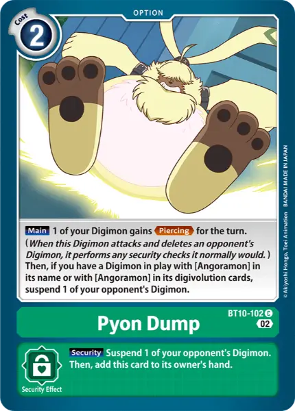 Digimon TCG Card 'BT10-102' 'Pyon Dump'