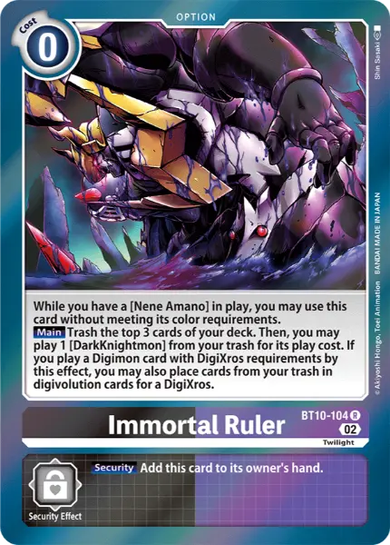 Digimon TCG Card 'BT10-104' 'Immortal Ruler'