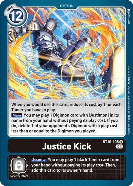 Digimon TCG Card BT10-106 Justice Kick