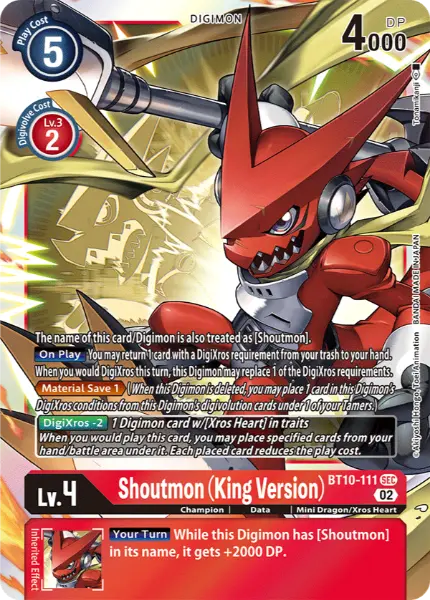 Digimon TCG Card 'BT10-111' 'Shoutmon (King Ver.)'
