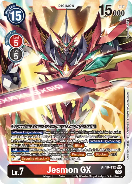 Digimon TCG Card 'BT10-112' 'Jesmon GX'