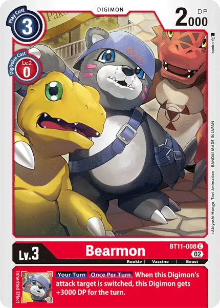 Digimon TCG Card 'BT11-008' 'Bearmon'