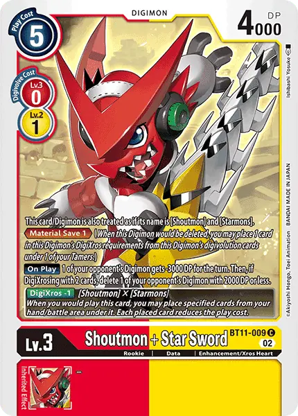Digimon TCG Card 'BT11-009' 'Shoutmon + Star Sword'