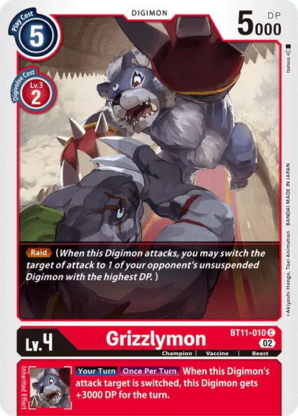 Digimon TCG Card 'BT11-010' 'Grizzlymon'