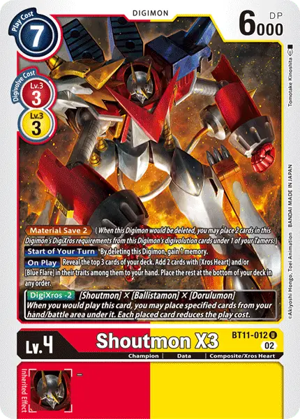 Digimon TCG Card BT11-012 Shoutmon X3