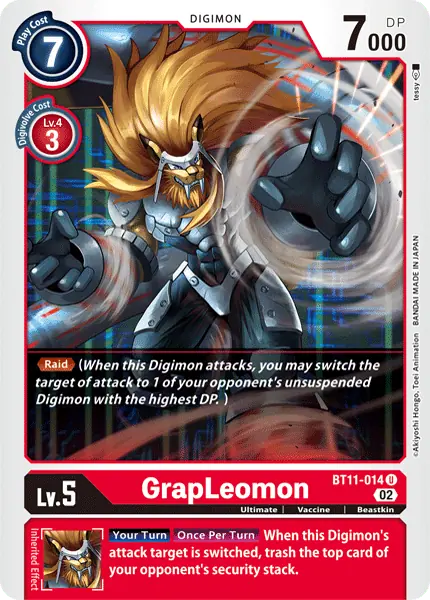 Digimon TCG Card 'BT11-014' 'GrapLeomon'