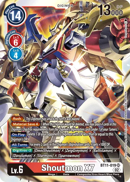 Digimon TCG Card 'BT11-019' 'Shoutmon X7'