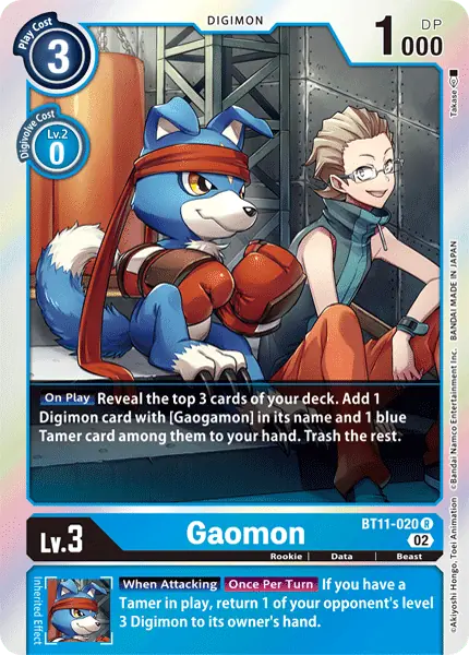 Digimon TCG Card 'BT11-020' 'Gaomon'
