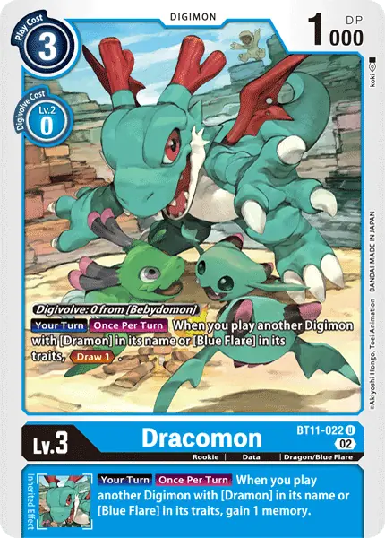 Digimon TCG Card BT11-022 Dracomon