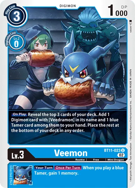Digimon TCG Card 'BT11-023' 'Veemon'