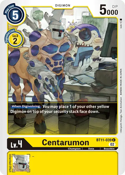 Digimon TCG Card 'BT11-039' 'Centarumon'