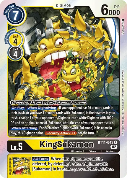 Deck KingSukamon with preview of card BT11-043