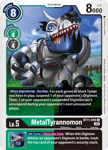 Digimon TCG Card BT11-055 MetalTyrannomon