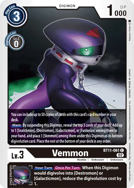 Digimon TCG Card 'BT11-061' 'Vemmon'