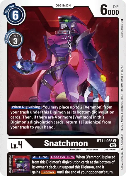 Digimon TCG Card 'BT11-065' 'Snatchmon'