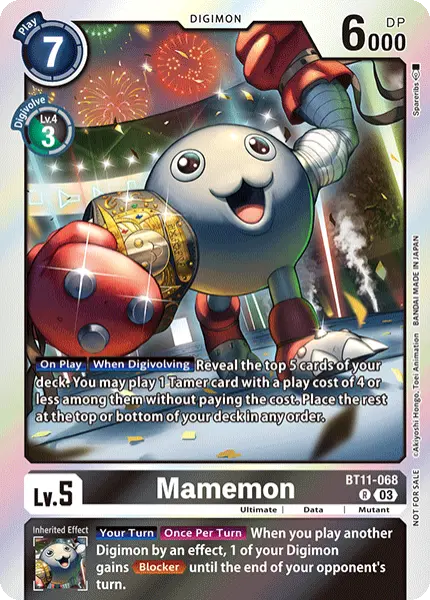 Digimon TCG Card BT11-068_P1 Mamemon