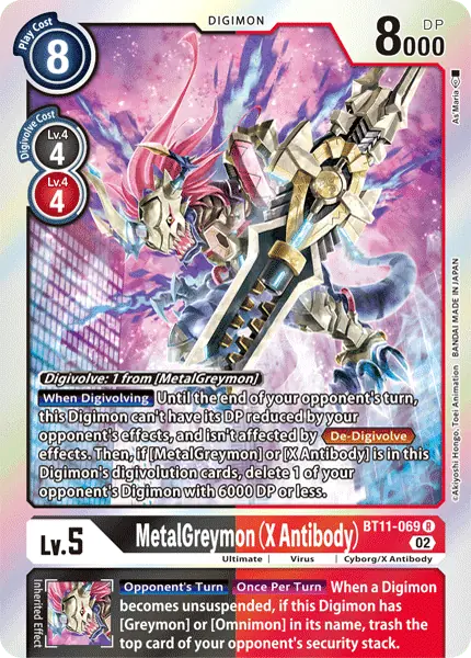 Digimon TCG Card BT11-069 MetalGreymon (X Antibody)