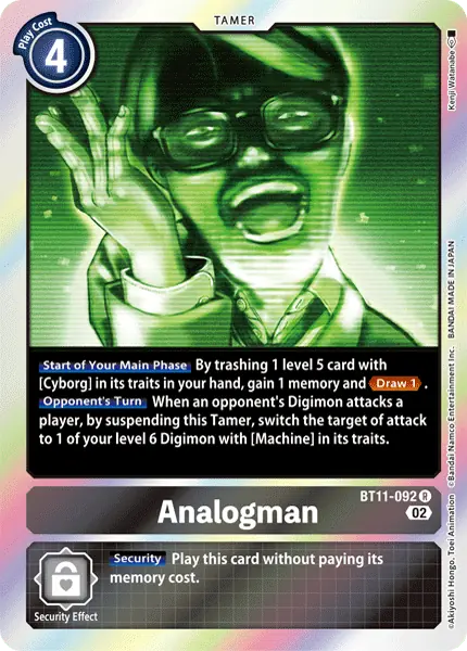 Digimon TCG Card 'BT11-092' 'Analogman'