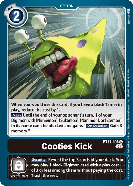 Digimon TCG Card 'BT11-106' 'Cooties Kick'