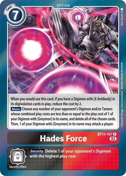 Digimon TCG Card 'BT11-107' 'Hades Force'
