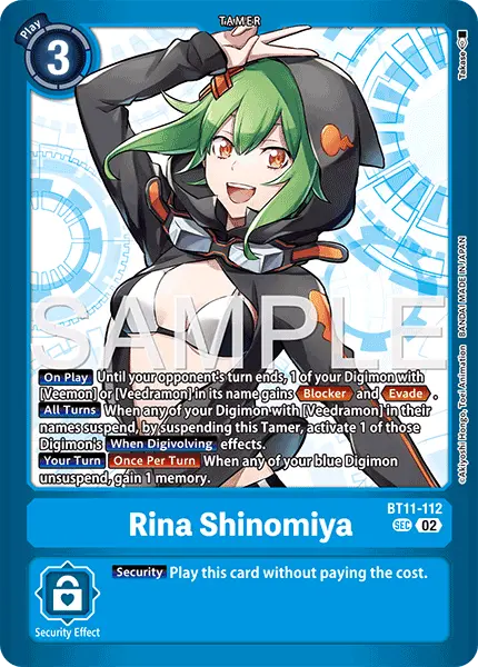 Digimon TCG Card BT11-112_P3 Rina Shinomiya