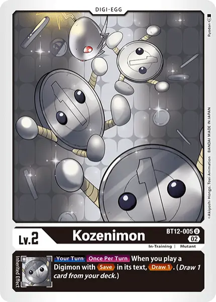 Digimon TCG Card 'BT12-005' 'Kozenimon'
