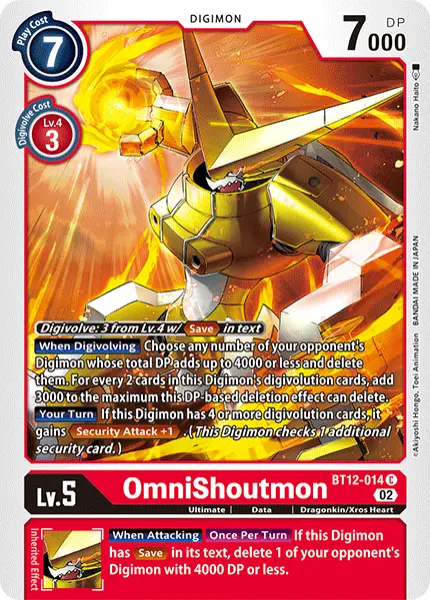Digimon TCG Card 'BT12-014' 'OmniShoutmon'