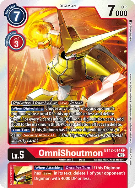 Digimon TCG Card 'BT12-014_P1' 'OmniShoutmon'