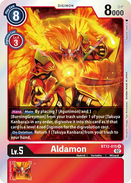 Digimon TCG Card BT12-015 Aldamon