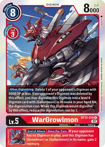 Digimon TCG Card BT12-016 WarGrowlmon