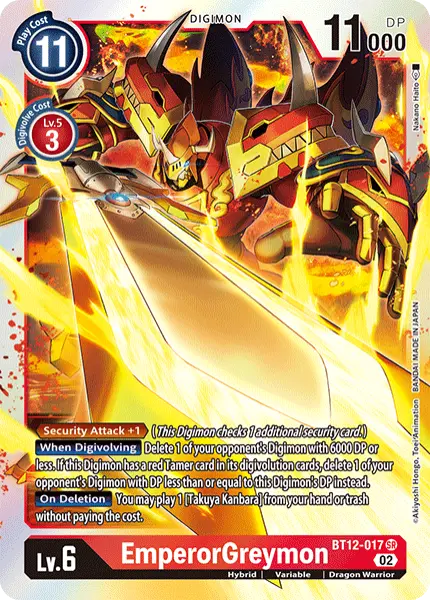Digimon TCG Card 'BT12-017' 'EmperorGreymon'