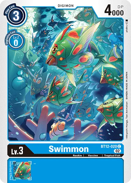 Digimon TCG Card BT12-020 Swimmon