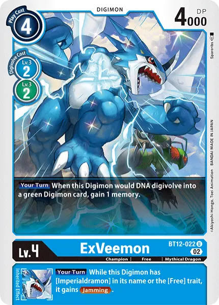Digimon TCG Card 'BT12-022' 'ExVeemon'