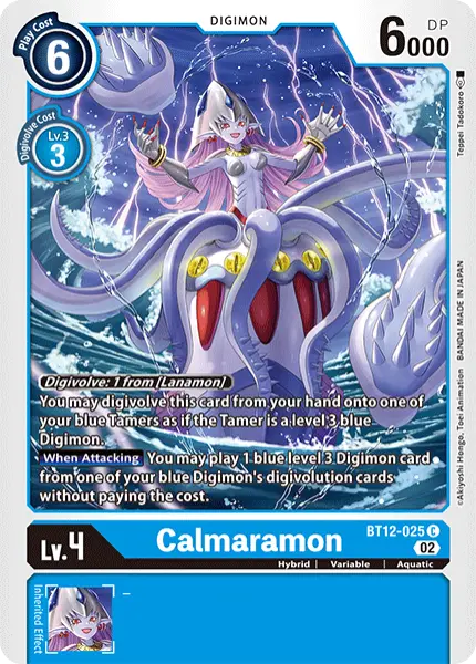 Digimon TCG Card BT12-025 Calmaramon